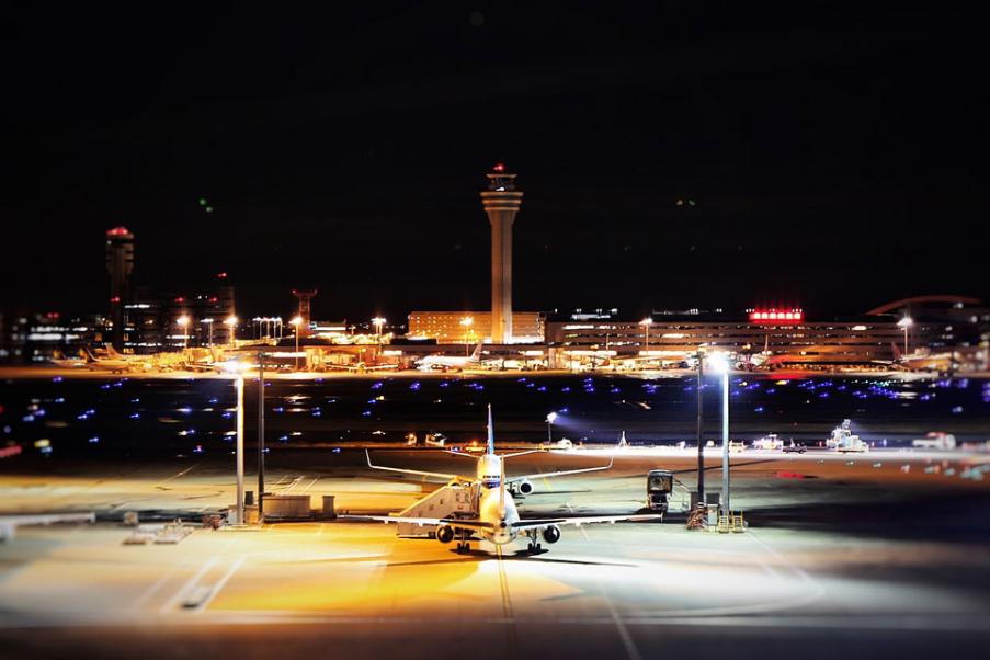 Airport at night